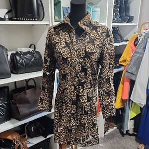 Tan Long Sleeve Notched Collar Shirt Dress